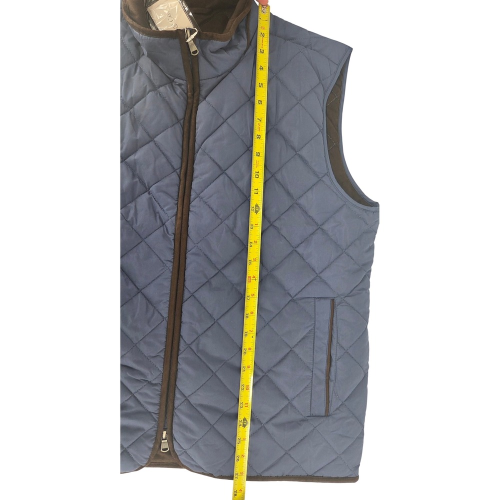 NWT Collars & Co Quilted Voyager Vest Navy Blue Full Zip Puffer Outerwear Large - Picture 9 of 11